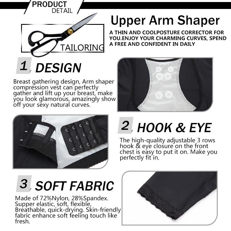 Women's Shapewear Posture Corrector Slimming Arm Shapers Shoulder Shoulder Back Support Corrector shaper Humpback Prevent