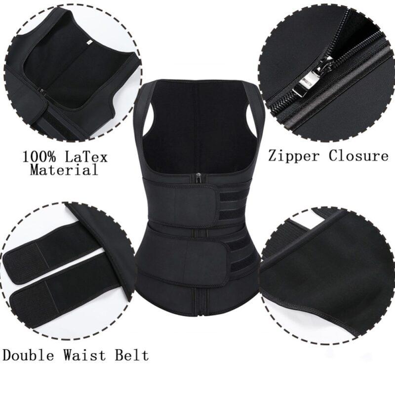 Neoprene Sauna Women Body Shaper Waist Trainer Sweat Vest  Slimming Trimmer Fitness Corset Workout  Modelling Strap Shapewear - Image 2