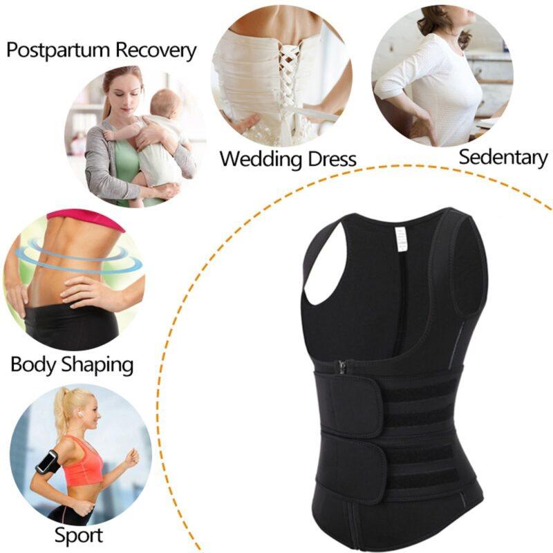 Neoprene Sauna Women Body Shaper Waist Trainer Sweat Vest  Slimming Trimmer Fitness Corset Workout  Modelling Strap Shapewear - Image 5