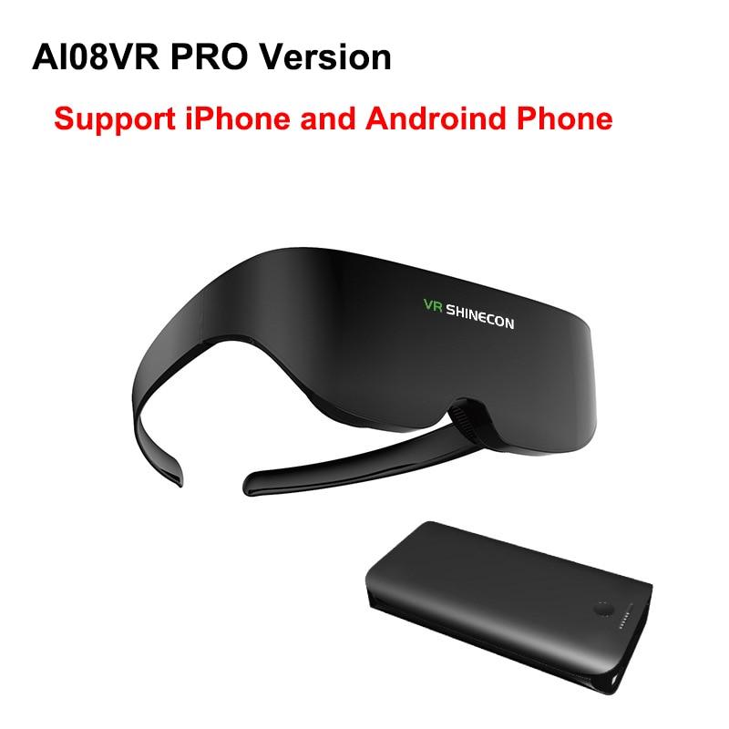 Shinecon VR Headset AI08 Giant Screen Same Screen Stereo Cinema 3D Glasses Pro Virtual Reality VR For iPhone Android Smartphone