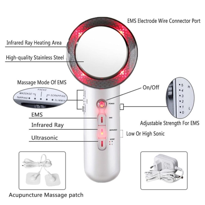 EMS Body Slimming Massager Infrared Ultrasonic Weight Loss Fat Burner Galvanic Therapy Ultrasound Cavitation Beauty Machine - Image 3