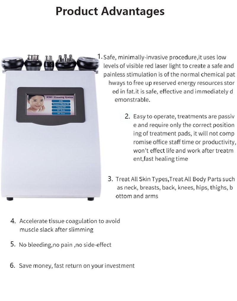 5 in 1 Vacuum Laser Radio Frequency RF 40K Cavi Lipo Slimming Ultrasonic Liposuction Cavitation Machine For Spa 2019 Hot Produt