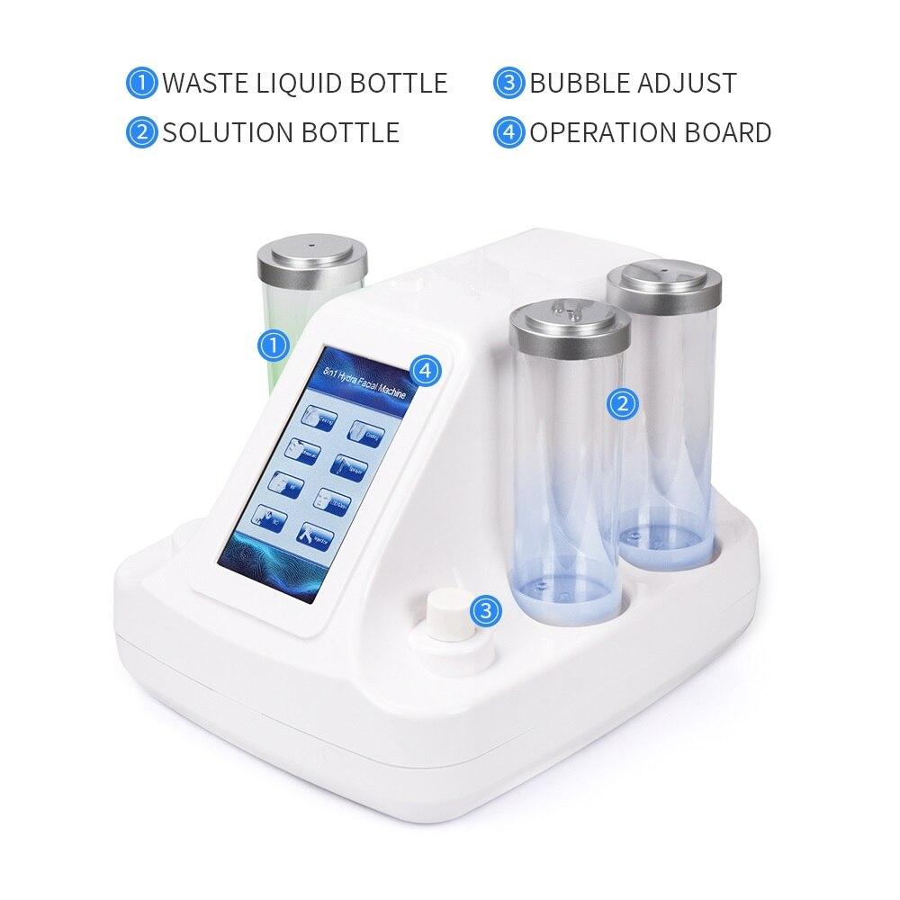 6 In 1 Small Bubbles Ultrasonic RF Hydra Deep Facial Ance Pore Cleaner Facial Massage Machine BIO Light Skin Care Device