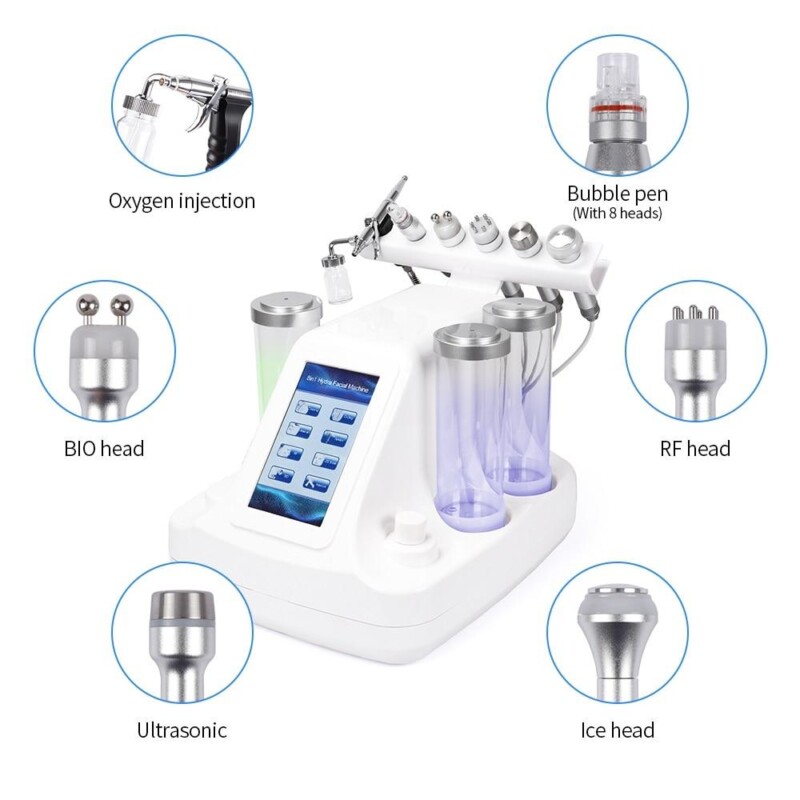 BIO Light Skin Care Device 6 In 1 Small Bubbles Ultrasonic RF Hydra Deep Facial Acne Pore Cleaner Facial Massage Machine - Image 2