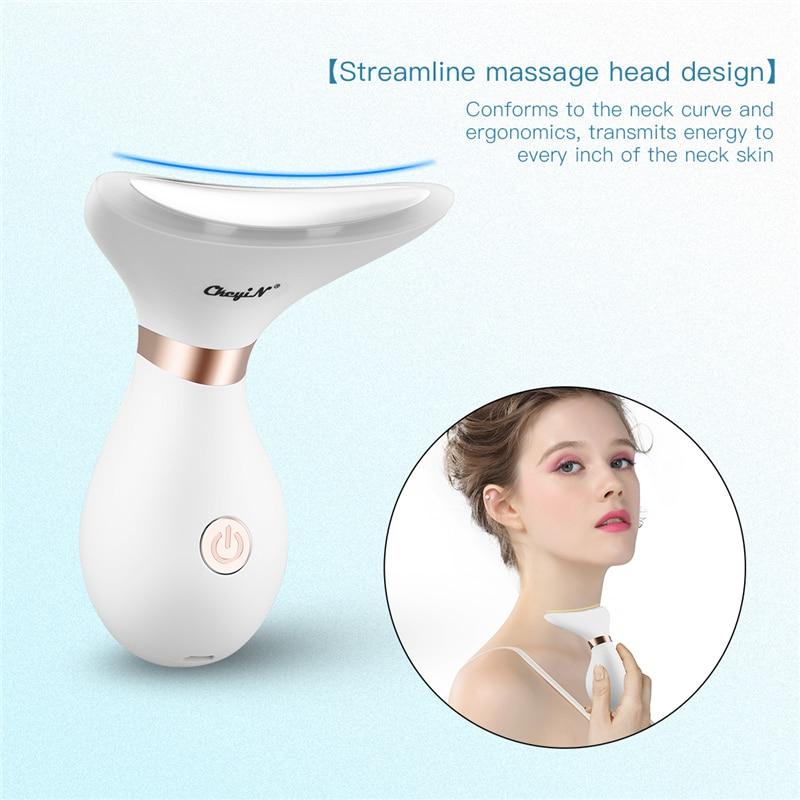 LED Light Facial Infrared Massager RF Radio Frequency Neck Beauty Device Skin Tighten Anti Wrinkle Remove Lifting Rechargeable