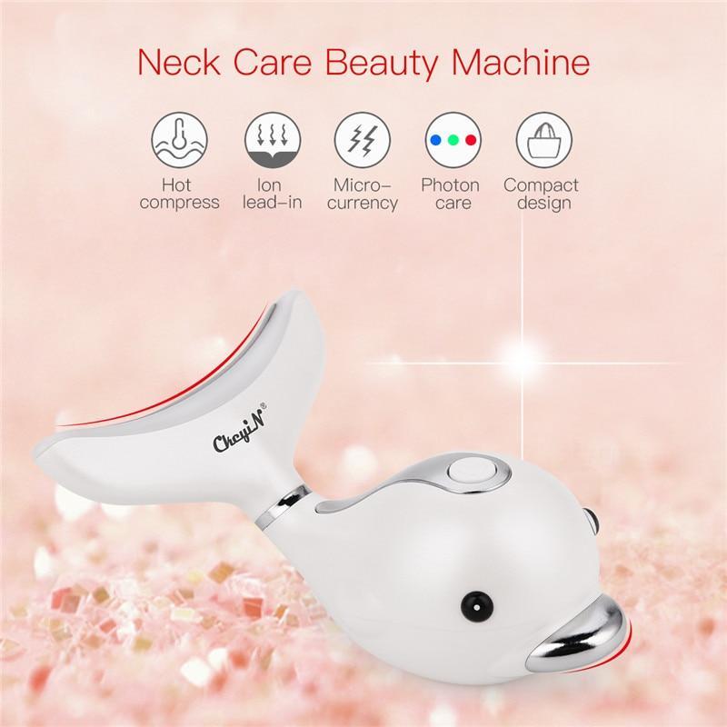 LED Light Facial Infrared Massager RF Radio Frequency Neck Beauty Device Skin Tighten Anti Wrinkle Remove Lifting Rechargeable