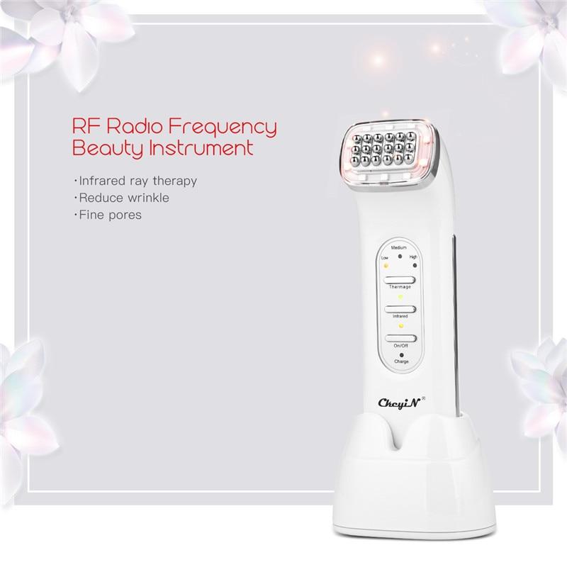 LED Light Facial Infrared Massager RF Radio Frequency Neck Beauty Device Skin Tighten Anti Wrinkle Remove Lifting Rechargeable