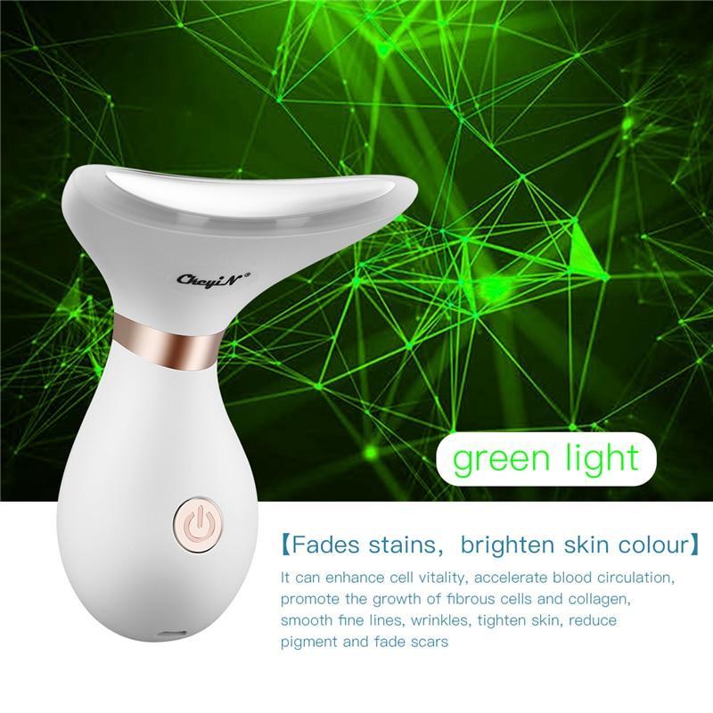 LED Light Facial Infrared Massager RF Radio Frequency Neck Beauty Device Skin Tighten Anti Wrinkle Remove Lifting Rechargeable