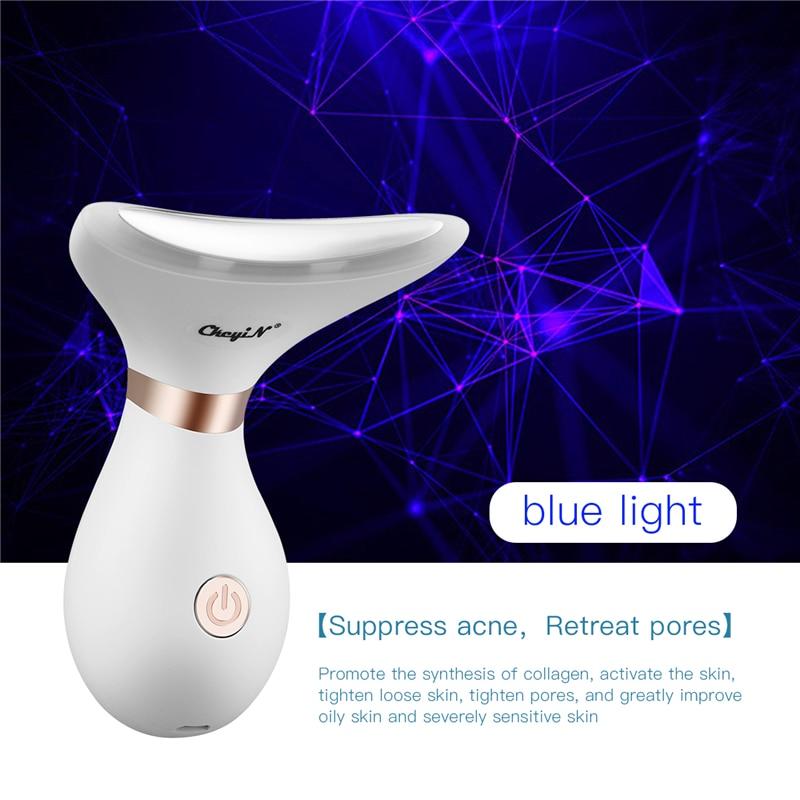 LED Light Facial Infrared Massager RF Radio Frequency Neck Beauty Device Skin Tighten Anti Wrinkle Remove Lifting Rechargeable