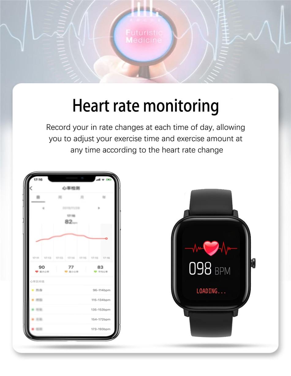 LIGE P8 1.4 inch Smart Watch Men Full Touch Fitness Tracker Blood Pressure Sports Smart Clock Women Smart watch for Android ios