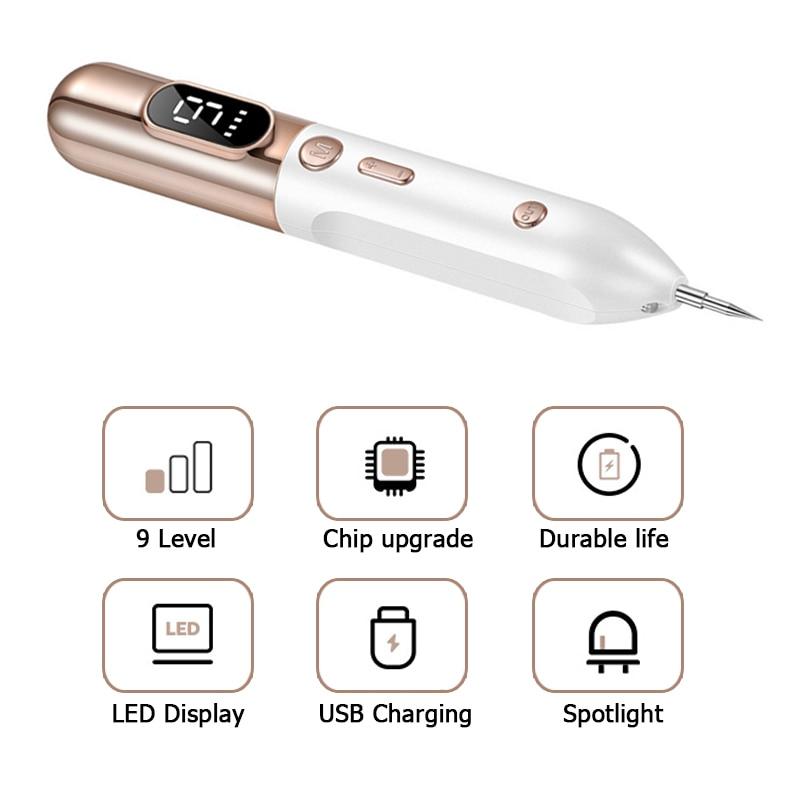 Newest Laser Plasma Pen Mole Tattoo Freckle Wart Tag Removal Pen Dark Spot Remover For Face LCD Skin Care Tools Beauty Machine