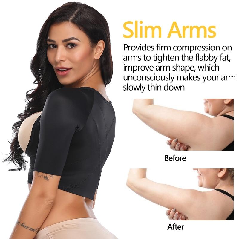 Upper Arm Shaper Women Post Surgical Slimmer Compression Sleeves Humpback Posture Corrector Tops Shoulder Shapewear Back Support