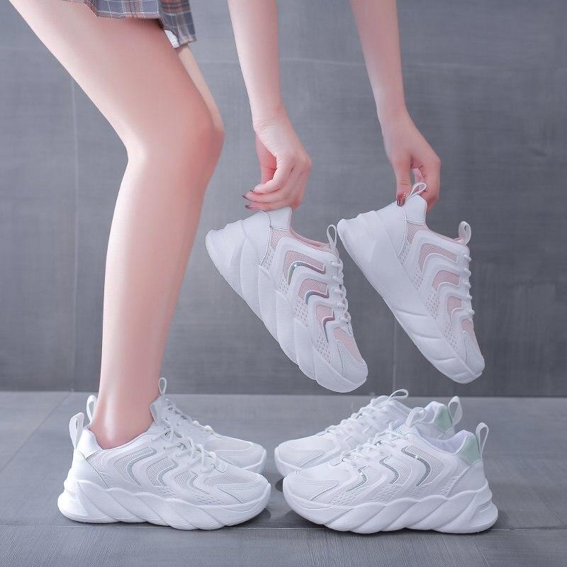 Thick-soled Old Shoes Women Sneakers 2021 New Student Sports Shoes Women Ins Trendy White Running Shoes Zapatillas De Deporte