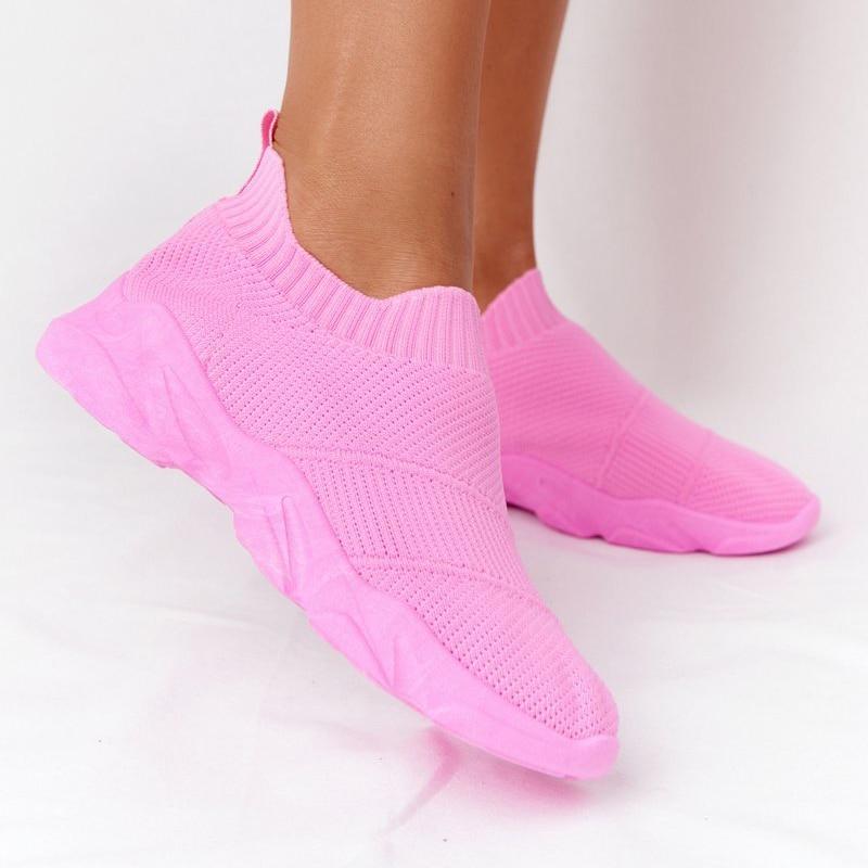 Women's Sneakers Spring Mesh Shoes Ladies Sport Shoes Casual Flats Slip On Sneaker Solid Walking Running Shoes Female Comfort