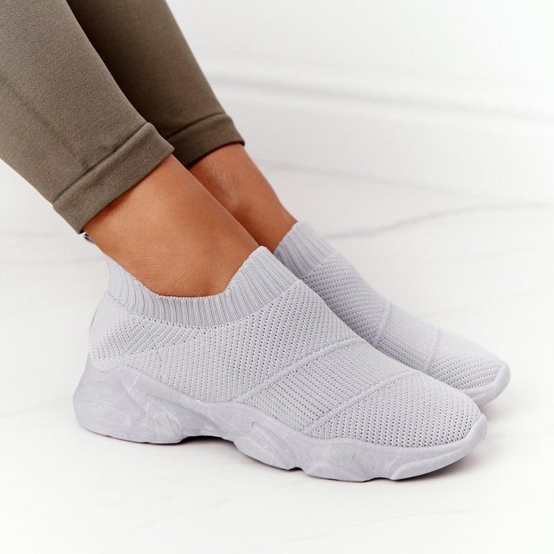 Women's Sneakers Spring Mesh Shoes Ladies Sport Shoes Casual Flats Slip On Sneaker Solid Walking Running Shoes Female Comfort