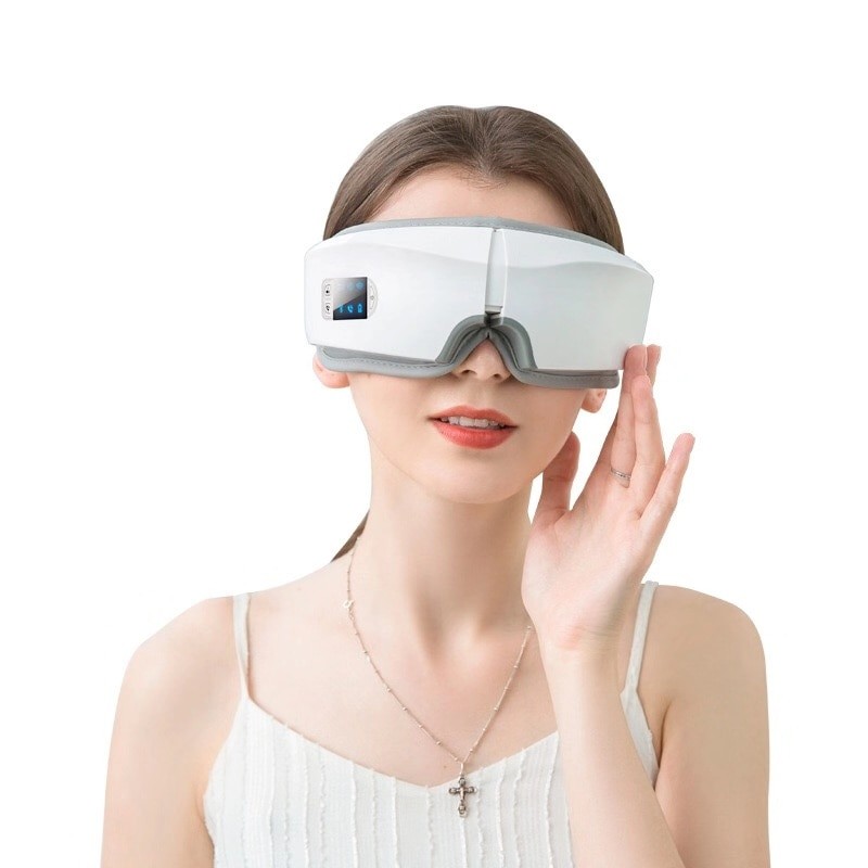 Eye Massager 4D Smart Airbag Vibration Eye Care Instrument Hot Compress Bluetooth Eye Massage Glasses Fatigue Pouch & Wrinkle