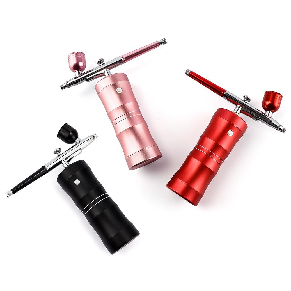 Top 0.3mm Mini Air Compressor Kit Air-Brush Paint Spray Gun Airbrush For Nail Art Tattoo Craft Cake Nano Fog Mist Sprayer