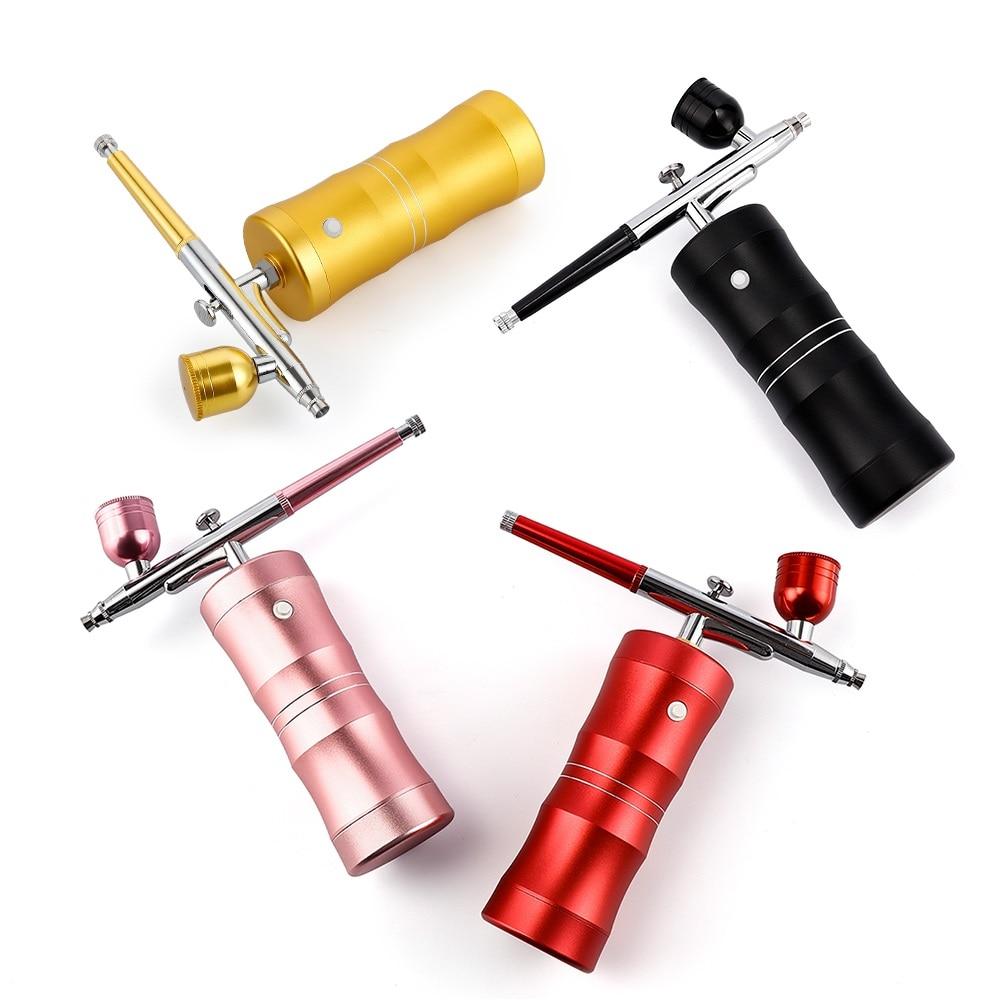 Top 0.3mm Mini Air Compressor Kit Air-Brush Paint Spray Gun Airbrush For Nail Art Tattoo Craft Cake Nano Fog Mist Sprayer