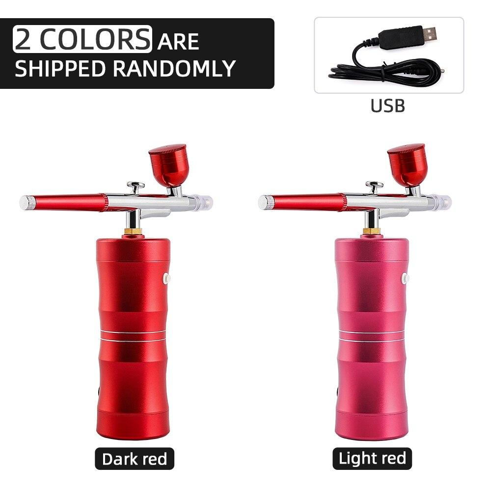 Portable Mini Airbrush Compressor Set Air Brush Sprayer Gun Hydrafacial Machine Oxygen Injector For Nail Art Painting Cake Model