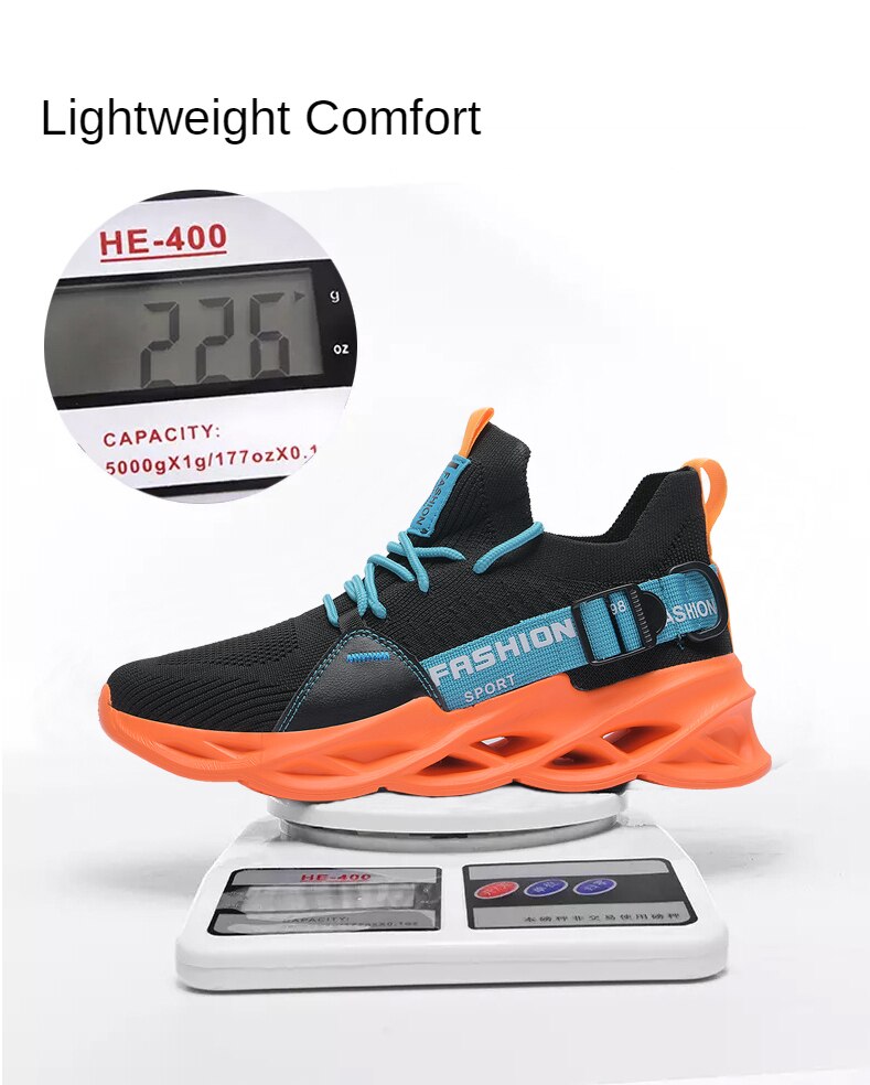 Men Lightweight Blade Running Shoes Shockproof Lack Up Breathable Fashion Male Sneakers Height Increase Walking Mens Gym Shoes