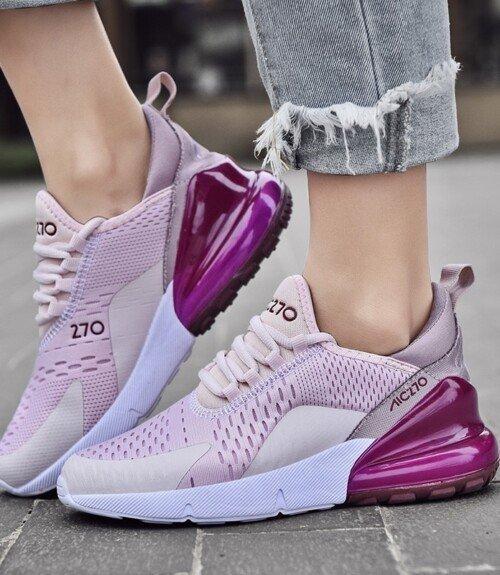 Air Cushioning Flat Shoes Women Plus Size Platform Sneakers Non Slip Damping Shoes Height Increase Ladies Trainers