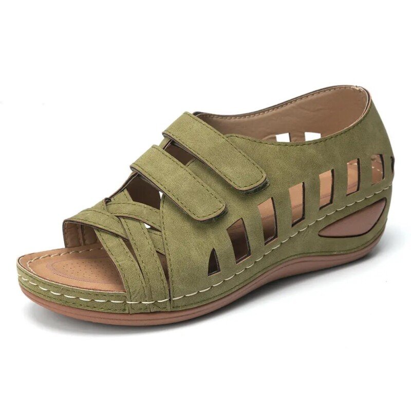 Female Soft Beach Shoes  Summer Women Sandals Gladiator Ladies Hollow Out Wedges Buckle Platform Casual Shoes 6