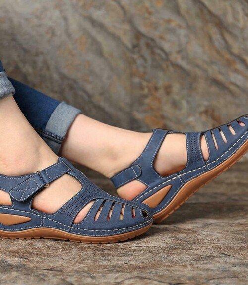 Vintage Wedge Sandals Buckle Casual Sewing Women Shoes Female Ladies Platform Retro Sandals Plus Size