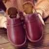 Quality Leather Home Slippers Unisex Warm Plush Slippers Bedroom Genuine Leather Unisex House Indoor Shoes 2