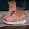 Women Sandals Summer Mesh Casual Ladies Wedges Shoes Solid Color Hollow Platform Open Toe Slip-On Female Sandals Light Comfort 3