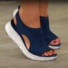 Women Sandals Summer Mesh Casual Ladies Wedges Shoes Solid Color Hollow Platform Open Toe Slip-On Female Sandals Light Comfort