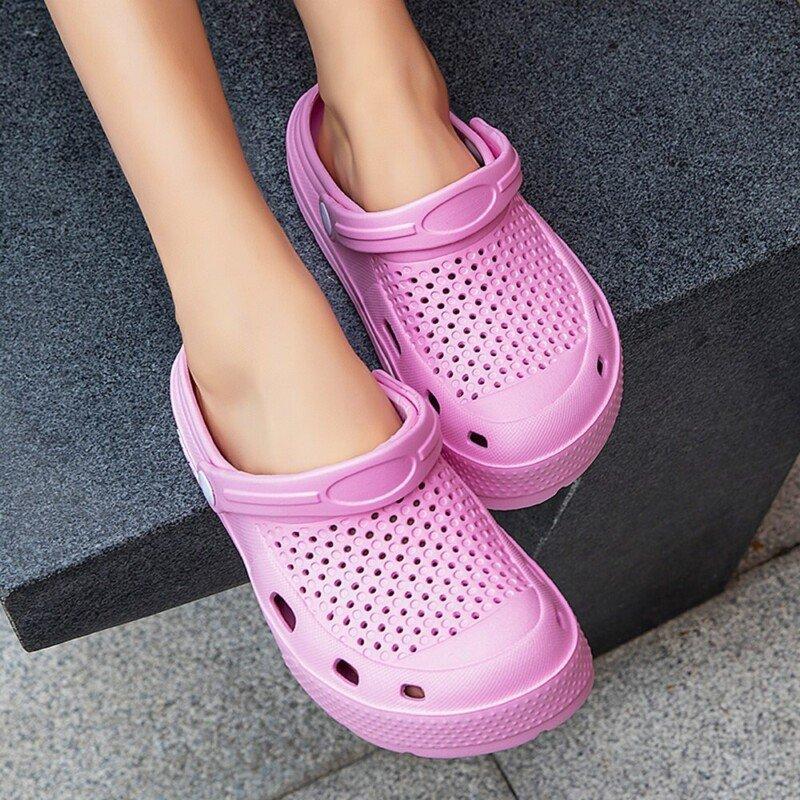 Comfortable Men's and Women's Unisex Couple Sandals Hole Shoes Beach Flat Sandals Slippers Garden Shoes Casual Home Slippers 5