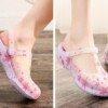 Ladies Summer Clogs sandals Crocs women's Shoes Lightweight Beach Flat Sandals Garden Jelly Shoes Platform Slippers 6