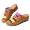 Mix Color Wedges Shoes For Women  Summer Sandals Peep Toe Platform Sandals Shoes Female Heels 4