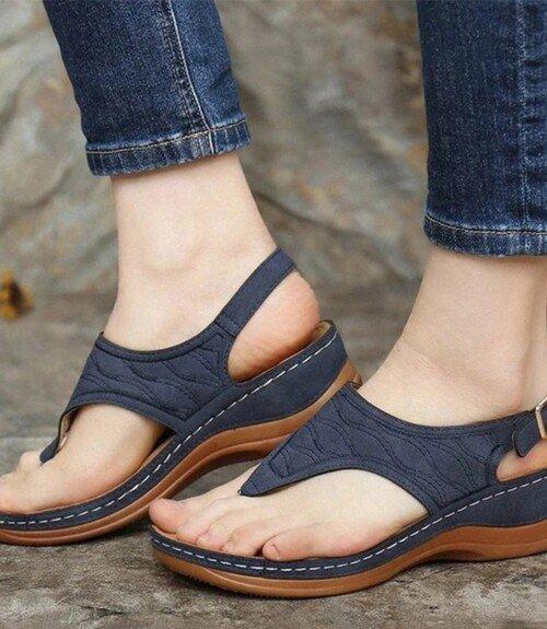 Women Sandals Clip Toe Wedges Shoes For Women Summer Sandals Beach Casual Heels Sandals Platform Flip Flops