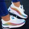 Women Athletic Lace Up School Colorful Cool Sneaker Vulcanized Shoes Casual Female Flat Comfort Walking Shoes Fashion