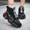 High Top Weaving Women Running Shoes Lover Sock Sneakers Women Breathable Winter Sock Boot Thick Sole Outdoor Dancing Shoes 4