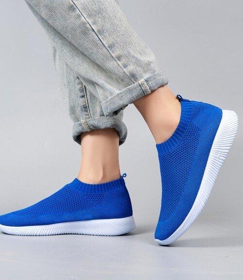 Breathable Mesh Platform Sneakers Women Slip on Soft Ladies Casual Running Shoes Woman Knit Sock Shoes Flats