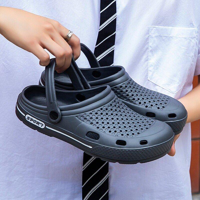 Comfortable Men's and Women's Unisex Couple Sandals Hole Shoes Beach Flat Sandals Slippers Garden Shoes Casual Home Slippers 4