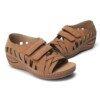 Cross Belt Breathable Pure Color Sandals New Women Sandals Ankle-Wrap Large Size Women Sandals 3