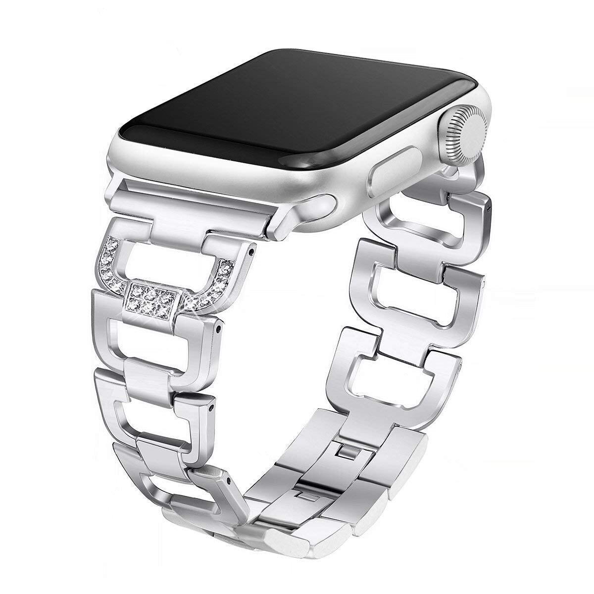 Woman Watch Band For Apple Watch Bands 38mm 42mm 40mm 44mm Diamond Aluminum alloy Strap For iwatch Series6 SE 5 4 3 2 1 Bracelet