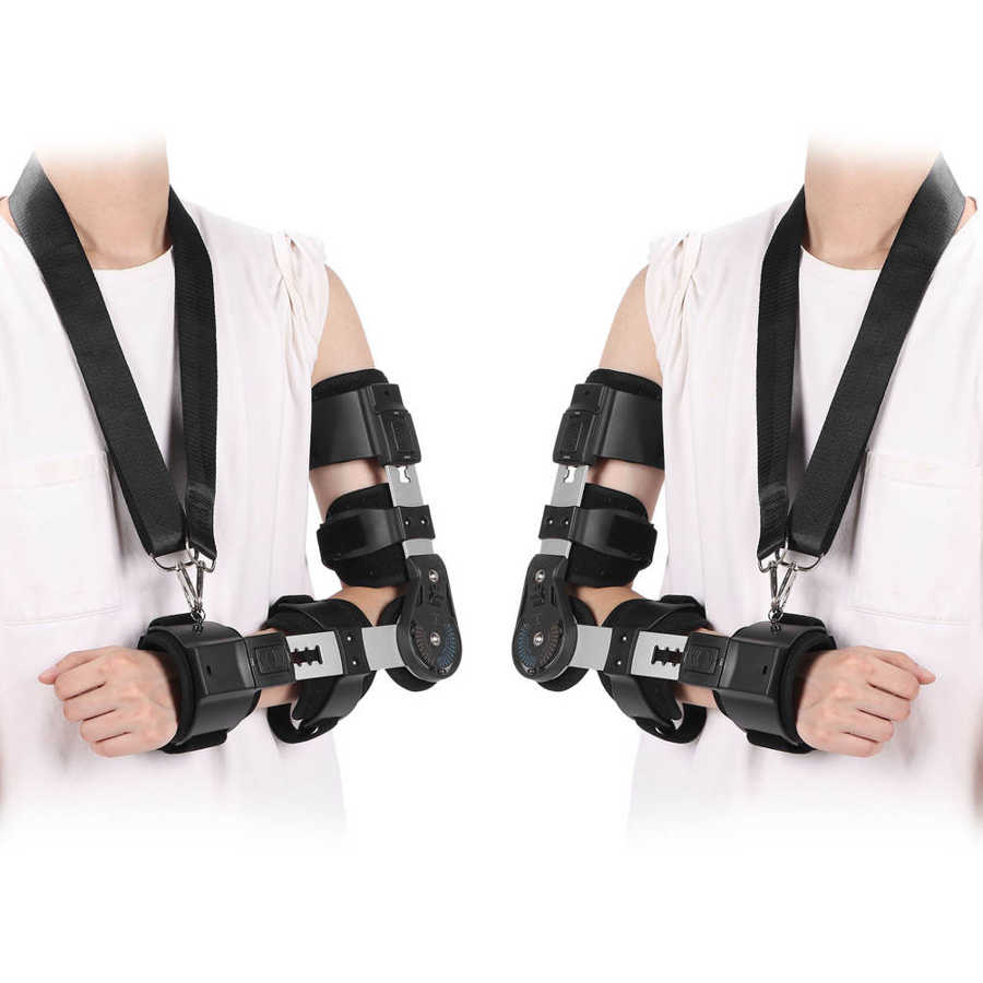 Elbow Support Brace Adjustable Arm Injury Recovery Elbow Brace Stabilizer with Arm Sling Elbow Fracture Fixation for Left/Right