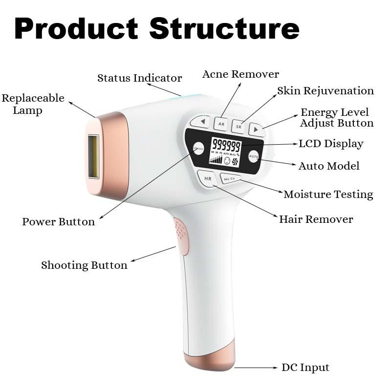 999999 Flashes IPL Laser Hair Removal Machine 5in1 Electirc Painless Permanent Epilator Device For Bikini Face Depilador A Laser