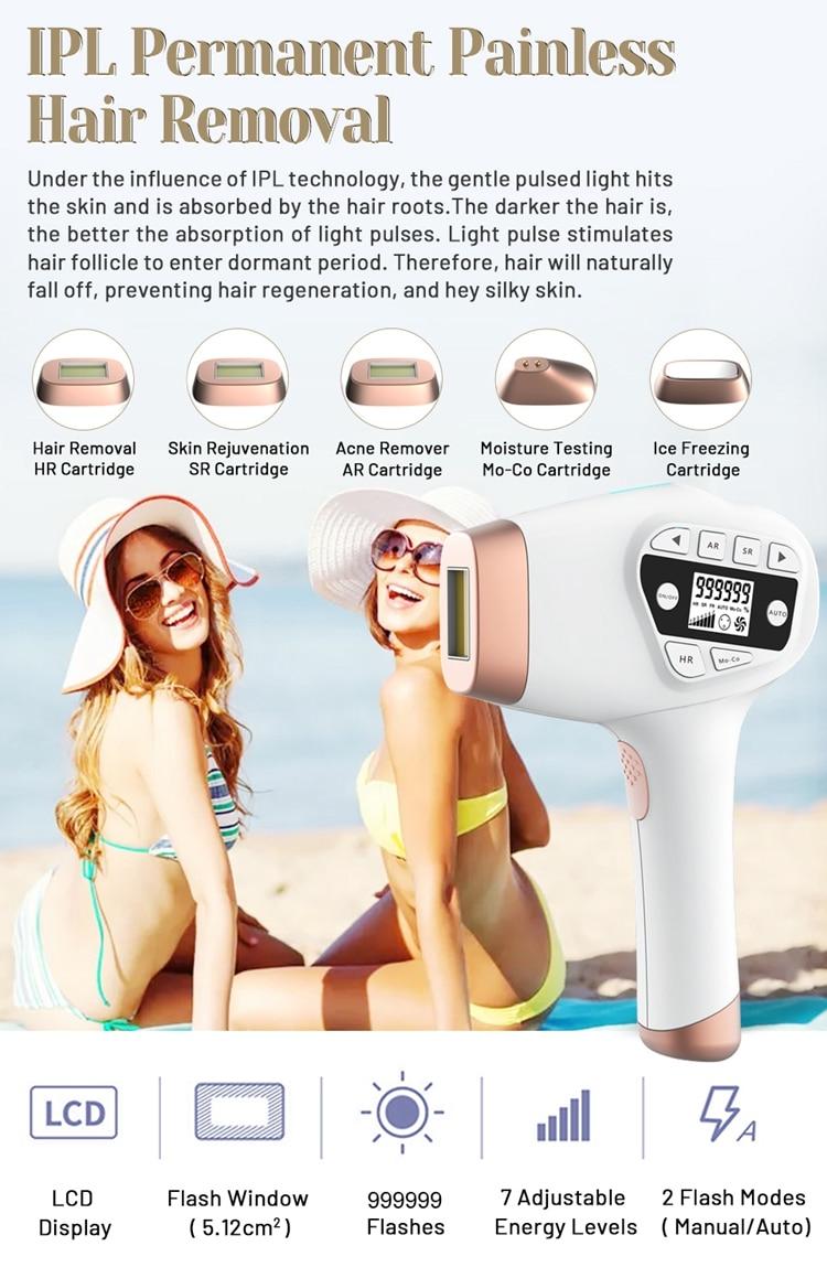 999999 Flashes IPL Laser Hair Removal Machine 5in1 Electirc Painless Permanent Epilator Device For Bikini Face Depilador A Laser