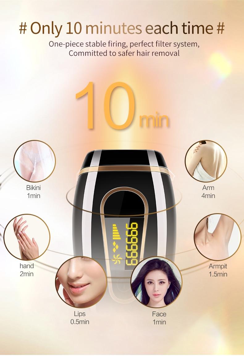 IPL Laser Epilator Hair Removal for Women and Men Facial Whole Body 999,999 Flashes Permanent Painless Hair Remover Device