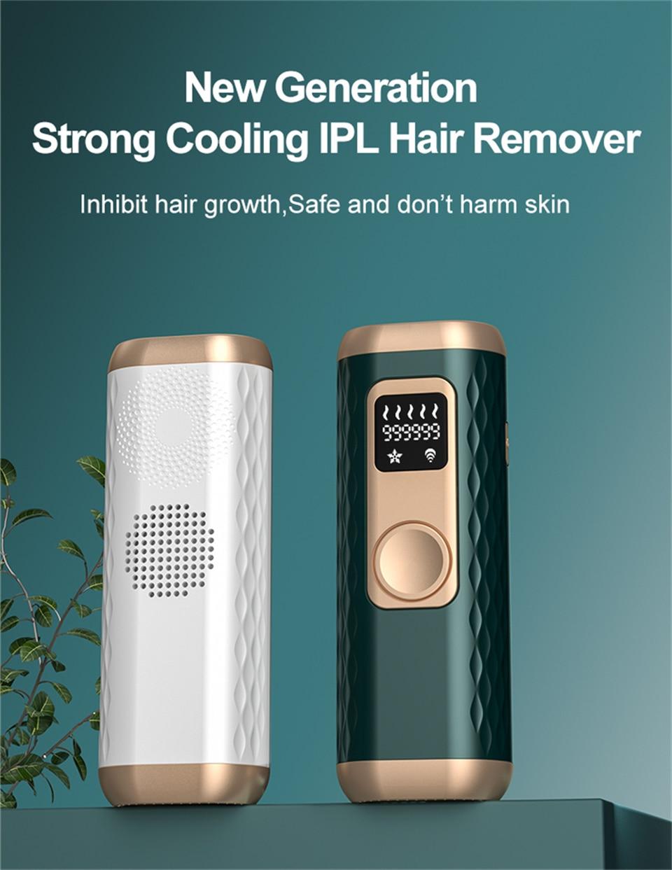 Freezing Piont IPL Hair Removal Laser Epilator 990000 Flashes Pulsed Light Depilator Touch Screen Maquina De Cortar Cabello