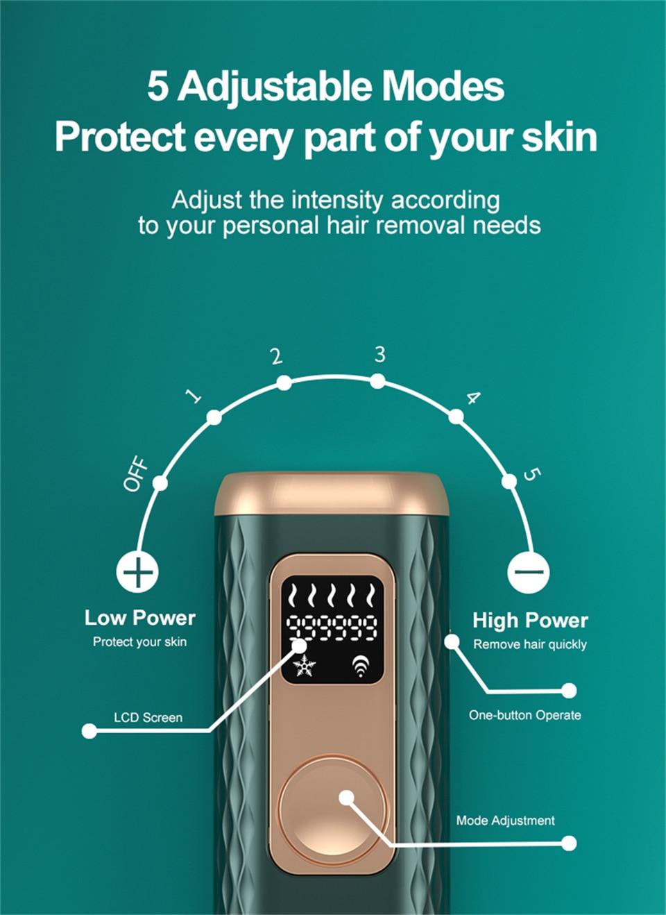 Freezing Piont IPL Hair Removal Laser Epilator 990000 Flashes Pulsed Light Depilator Touch Screen Maquina De Cortar Cabello