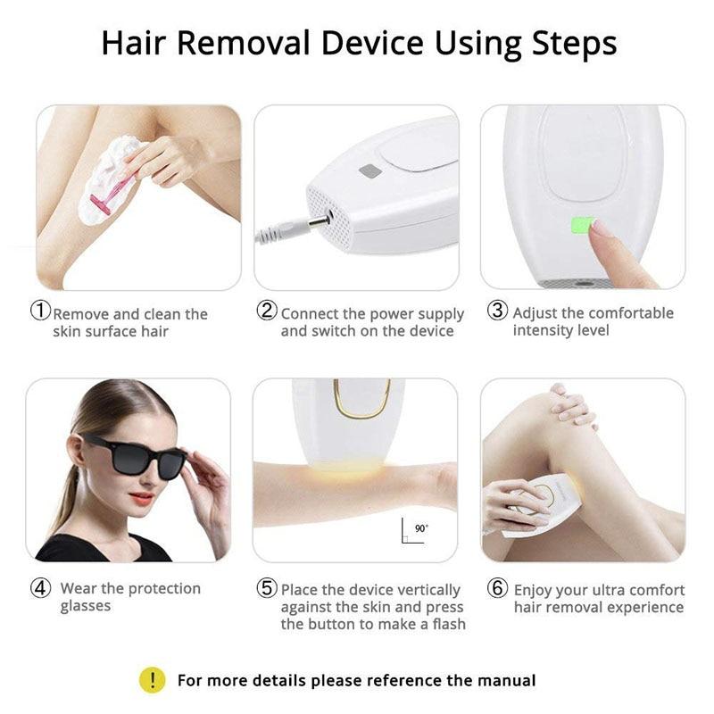 Electric Painless Laser Hair Removal Device 600000 Flashes Female Permanent Hair Removal Whole Body Hair Newly Upgraded