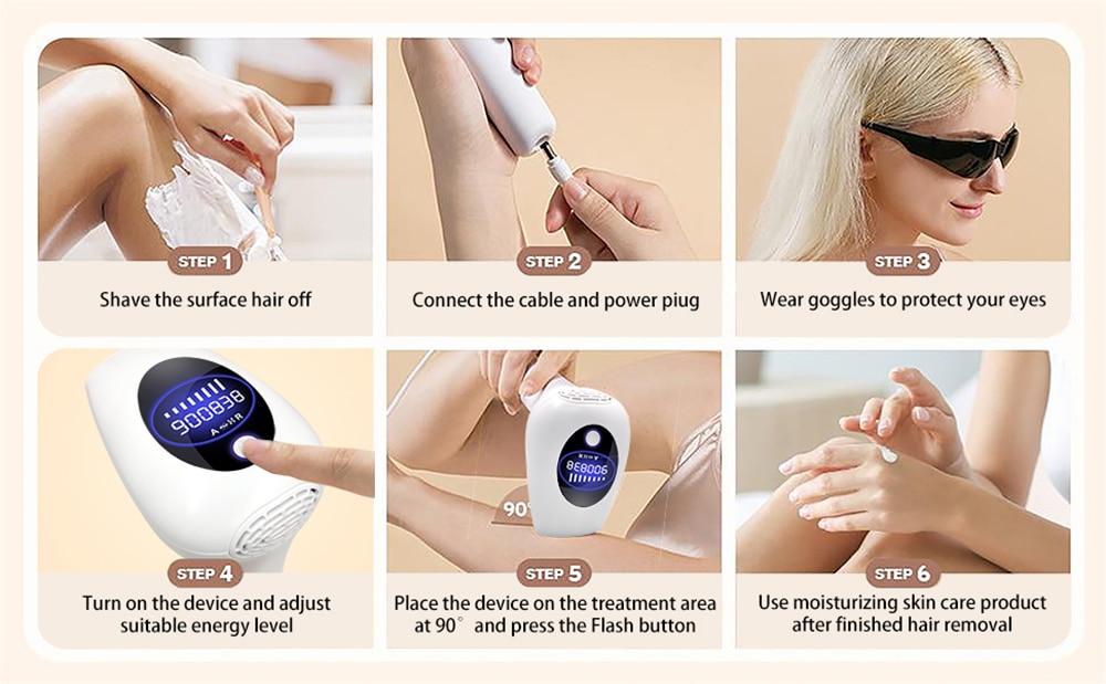 2022New 900000Flashes Laser Epilator Laser Hot Sell Permanent IPL Photoepilator Hair Removal Painless Electric Epilator Machine