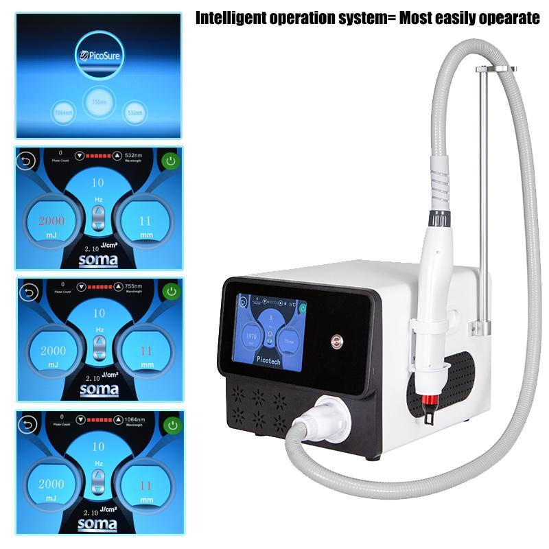 High Quality Nd Yag Laser 755 1320 1064 532nm Picosecond Laser Tattoo Removal Machine Face Skin Care Tools