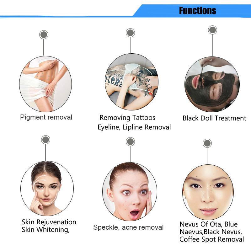 High Quality Nd Yag Laser 755 1320 1064 532nm Picosecond Laser Tattoo Removal Machine Face Skin Care Tools